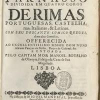 Livros, sermões e outros impressos escritos em português e publicados ao longo dos séculos XVI, OLIVEIRA, Manoel Botelho de Musica do