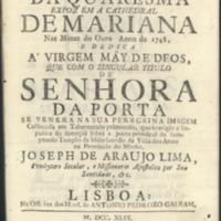 GUSMÃO E SILVA, José Filipe de Soneto, iniciado por Sepulta-se no mar com mar de pranto. In: SILVA, Francisco Ribeiro da. Aureo Throno Episcopal [.