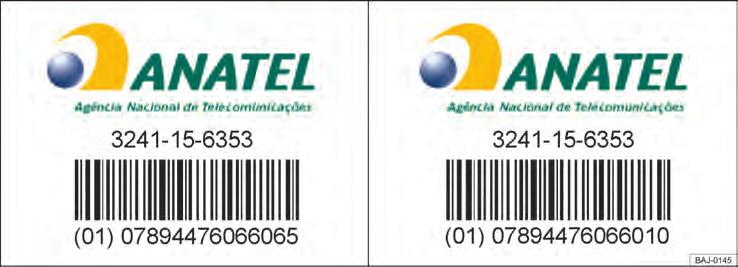 Telecomunicações (ANATEL) para operação no seu veículo.