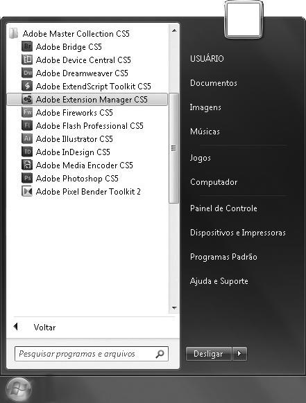 INSTALANDO EXTENSÕES As extensões são inseridas no Dreamweaver através do Extension Manager.