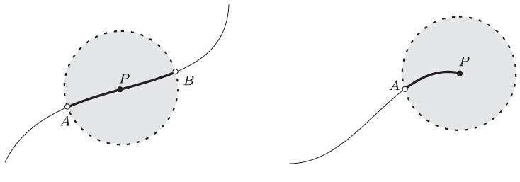 Curvas planas Objetos gráficos planares de dimensão 1 Um subconjunto C R 2 é uma curva plana se c possui localmente a topologia de um intervalo aberto (0, 1) ou de um intervalo