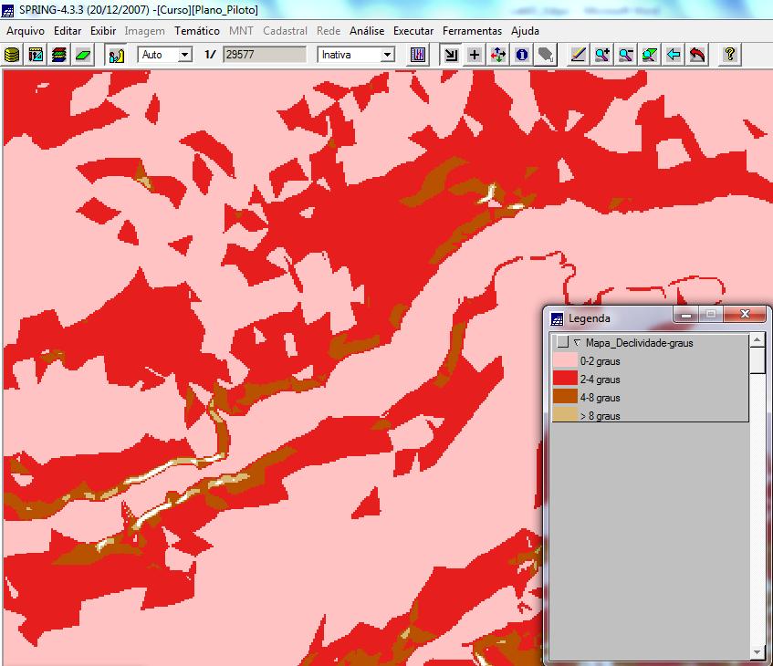 Figura 13 Classes temáticas de declividade.