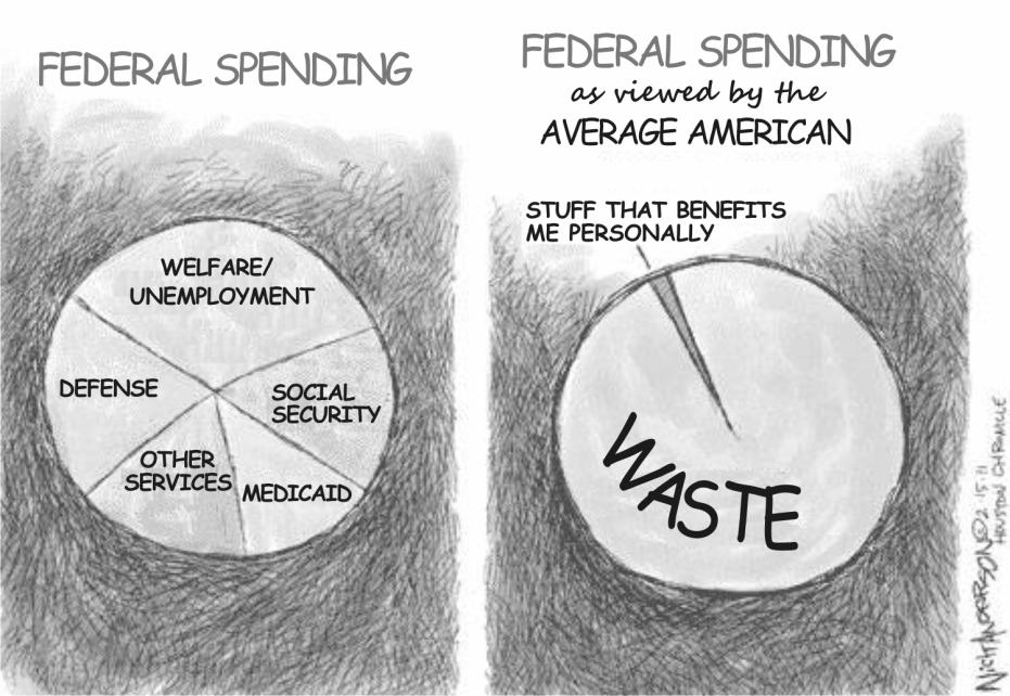 22. (Adaptado de http://politicalhumor.about.com/od/politicalcartoons/ig/political-cartoons/federal-spending-waste.htm. Acessado em 30/09/2011.