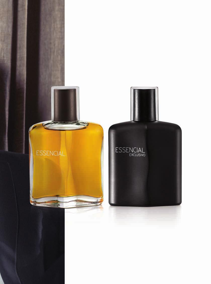 Verônica Kato, perfumista exclusiva da Casa de Perfumaria do Brasil As fragrâncias masculinas de Essencial possuem um mix de madeiras sofisticadas combinadas com ervas e fundo ambarado, que traduzem