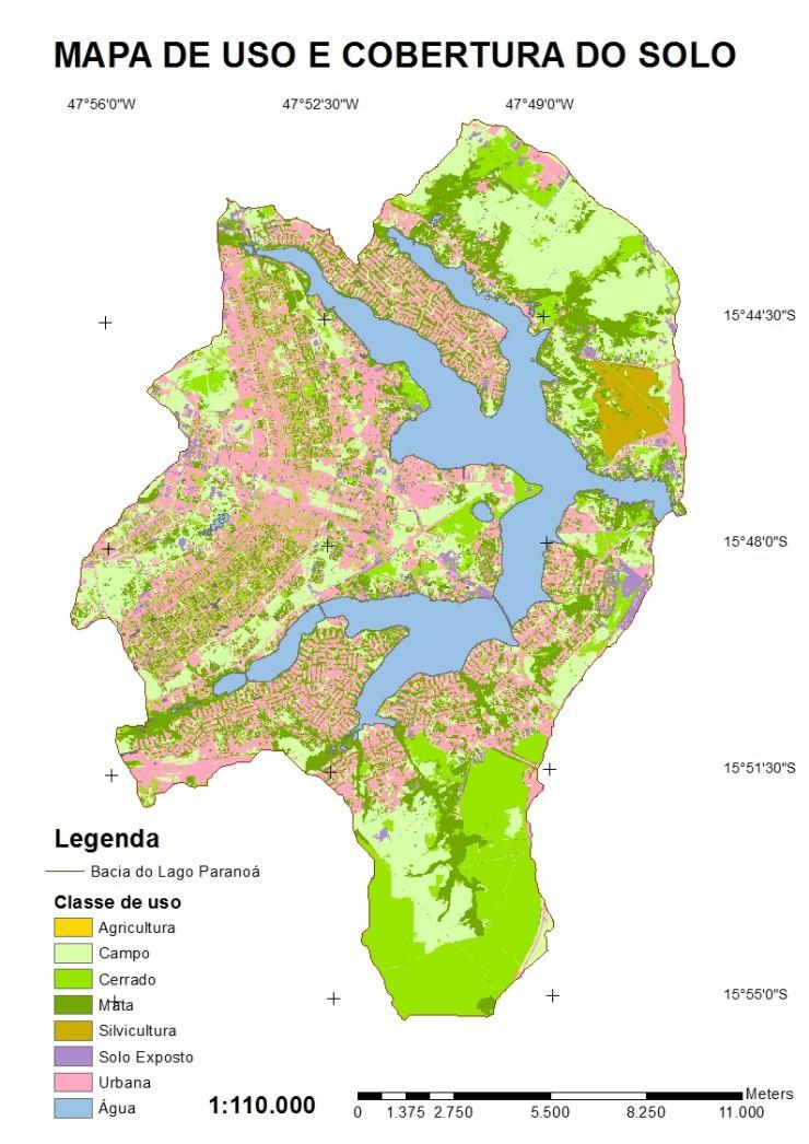 Outra característica da bacia do Lago Paranoá determinante no processo de perda de solo foi a sua topografia (Figura 2(c)), quase totalmente plana com grandes declividades apenas em zonas que