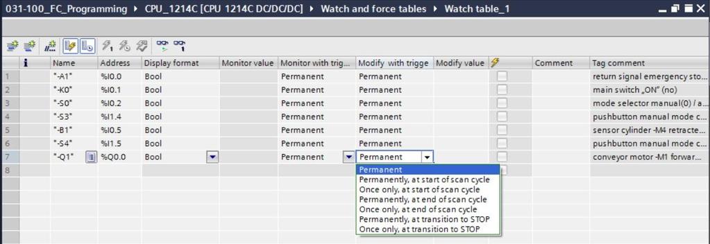 fi A fim de ter todas as funções de monitoramento e controle disponíveis para seleção, as seguintes colunas podem ser ocultadas: 'All modify columns' e 'All advanced setting columns'.