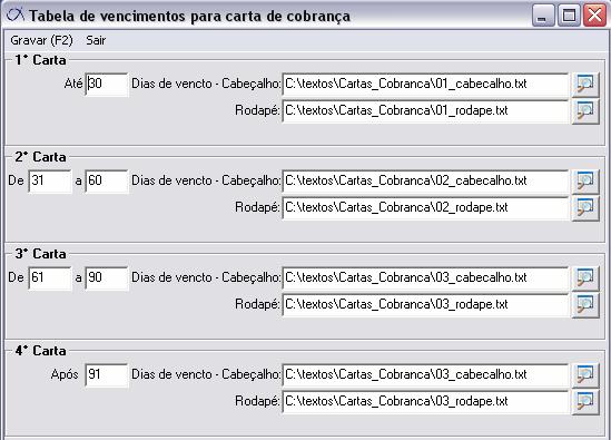 informar o(os) prédio(os) a serem emitidos cartas de cobrança, o sistema filtrará de acordo com o período informado, não sendo necessário alterar o texto da carta sempre