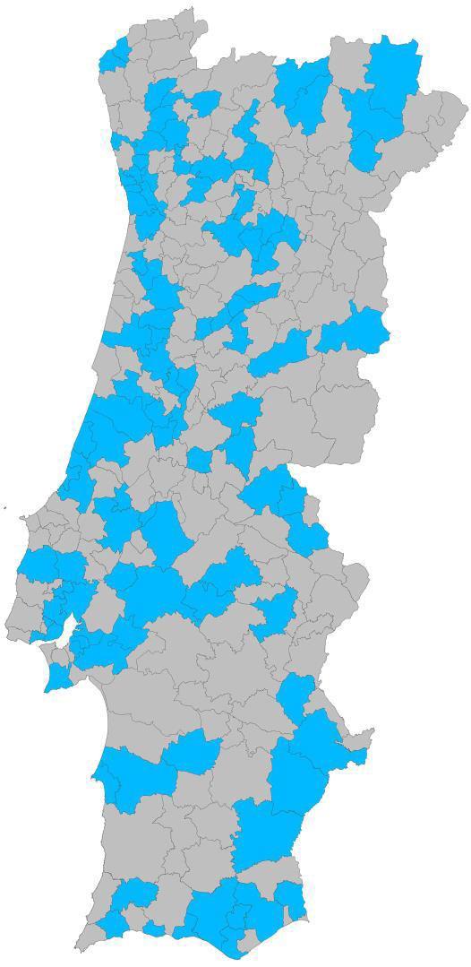 METODOLOGIA INQUÉRITO A TÉCNICOS MUNICIPAIS (I) UNIVERSO DE RESPOSTAS: Representatividade regional: 56% 28% 37% 39% 41% Com resposta Sem resposta Algarve Alentejo Centro Norte LVT