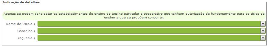 3 Candidatura para a celebração de contratos de associação 3.1 Criação da candidatura Para iniciar o processo de candidatura o utilizador deve carregar no botão.