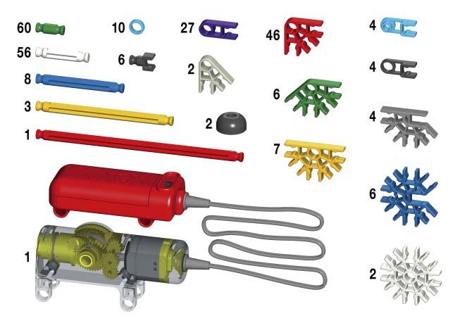 K NEX Building Basics Start Building To begin your model, find step number 1 and follow the numbers. Each piece has its own shape and color.