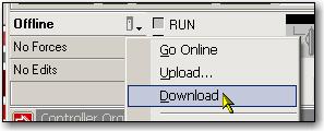 RUN REM PROG 3. Clique o ícone Status de Controlador e escolha Download. 4. Clique Download.