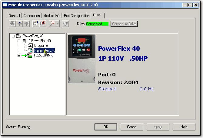 Adicione um Inversor PowerFlex 40 em um Projeto RSLogix 5000 Capítulo 2 Editar os Parâmetros de Inversor 22B-V2P3N104 Você pode usar o software RSLogix 5000 ou o teclado no seu inversor 22B-V2P3N104