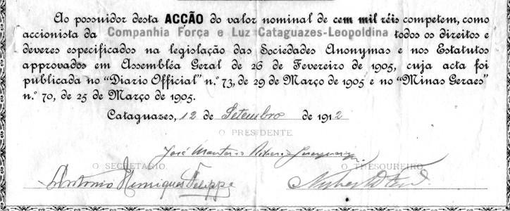 1911 Pagamento dos