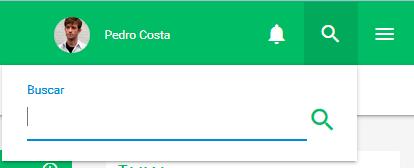 11. Buscar Ideias a. Buscar ideias Para buscar uma ideia, o usuário deverá clicar no ícone de lupa no canto superior direito do sistema.