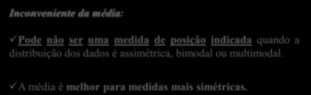 distribuição dos dados é assimétrica, bimodal