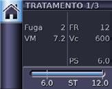 Visualização das telas de tratamento Dependendo de como o sistema foi configurado, você verá as seguintes telas de exemplo (mostradas no modo ST) depois que o tratamento começou: Umidificador H5i