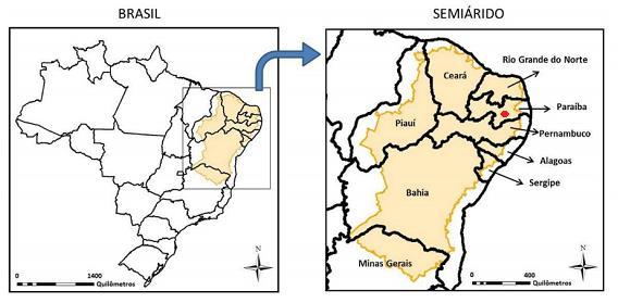 Metodologia O município de Cabaceiras está localizado no semiárido paraibano (Figura 1), na Mesorregião Borborema do Estado da Paraíba, com área de 400 km²; Cabaceiras tem uma altitude aproximada de