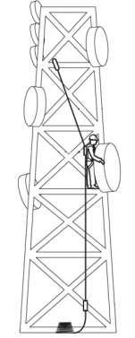 ii) Trava-quedas deslizante sobre linha vertical. Figura 9. Exemplo de um sistema baseado em uma linha de ancoragem vertical flexível instalada de forma temporária. Fonte: NBR 16489 Figura 10.