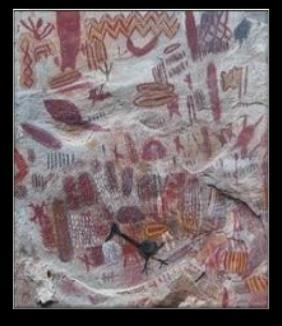 As itaquatiaras Outra linguagem da arte rupestre é a gravura ou incisão rupestre ou itaquatiara, que em tupi significa pedra pintada ou pedra riscada.
