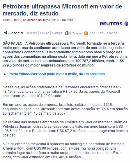 10/04/2008 - ANP confirma que consumo de álcool superou o da gasolina em fevereiro CIRILO JUNIOR da Folha Online, no Rio A ANP (Agência Nacional do Petróleo) confirmou nesta quinta- feira que o