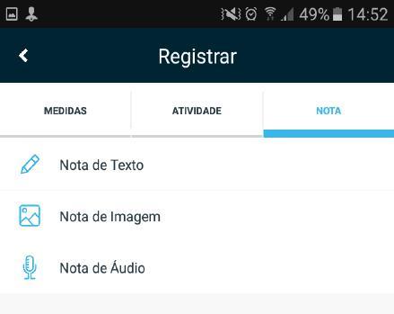 2.4 Adicionando uma nota Para adicionar uma nota personalizada, você pode tocar na guia "Nota" na parte