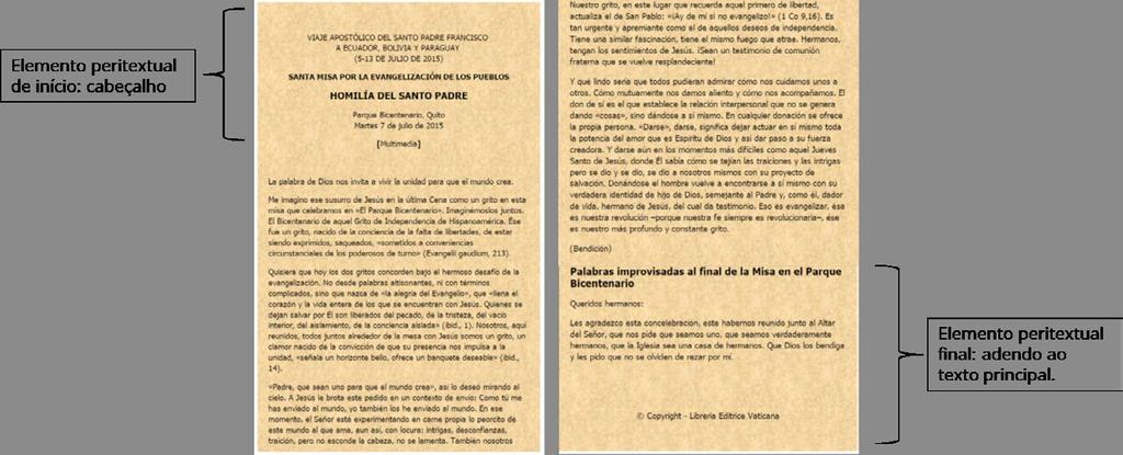 versão escrita da homilia lida na missa e não sua transcrição ipsis litteris.