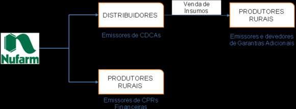 6.3.3. OS PARTICIPANTES DO MERCADO DE INSUMOS AGRÍCOLAS Os insumos agrícolas podem ser vendidos diretamente para os produtores rurais ou através de distribuidores, de acordo com a ilustração abaixo: 6.
