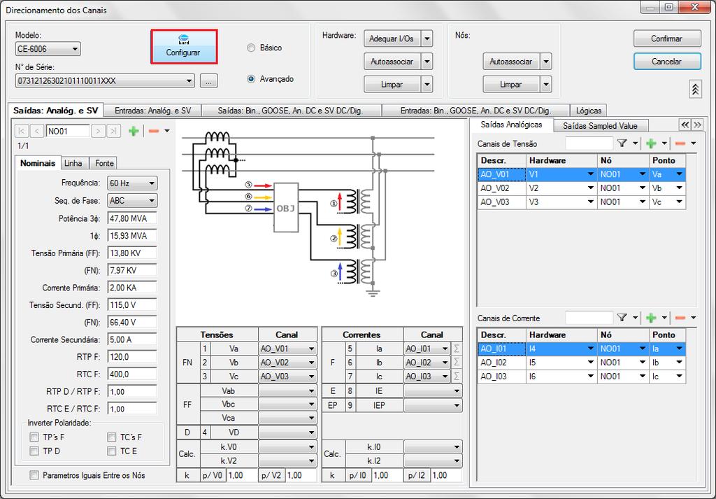 Direcionamento de Canais e Configurações de Hardware Clique no ícone ilustrado abaixo.