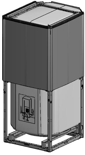Instalação e disponibilização do tanque de água quente doméstica Instalação do tanque de água quente em cima da unidade