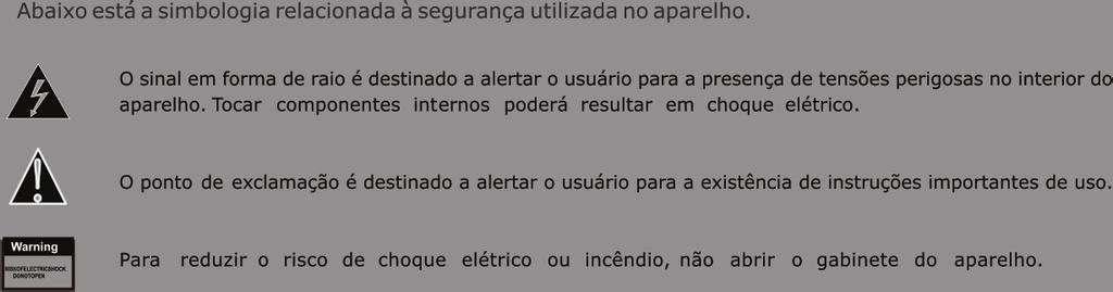 É recomendável que o usuário anote o número de série presente na região inferior do aparelho. Não instalar vários equipamentos numa mesma tomada.