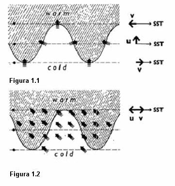 Na primeira hipótese, a PNM se acopla a TSM e muda os ventos de superfície (Lindzen & Nigam, 1987), ou seja, as modulações do vento são atribuídas às variações de TSM e de PNM.