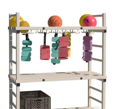 Para guardar bolas.  PVC Shelf For Balls Made of square PVC tube. To store balls.