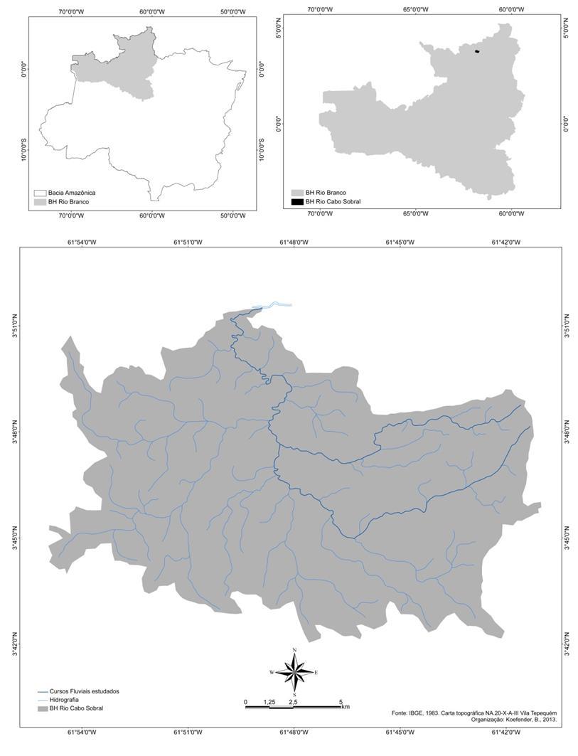 Norte Científico Periódico de divulgação científica do IFRR Figura 1. Mapa de localização da Bacia hidrográfica do rio Cabo Sobral (BHRCS).
