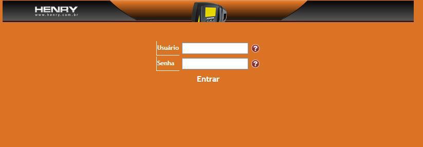 Tela principal do aplicativo embarcado Primme Super Fácil Ponto: O usuário padrão para acesso é primmesf e a senha 121314.