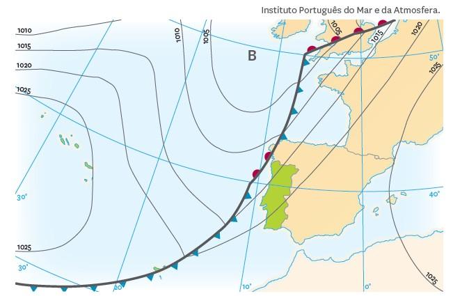 Estados de tempo mais frequentes em Portugal Situações meteorológicas mais frequentes no inverno Em Portugal, no inverno, as