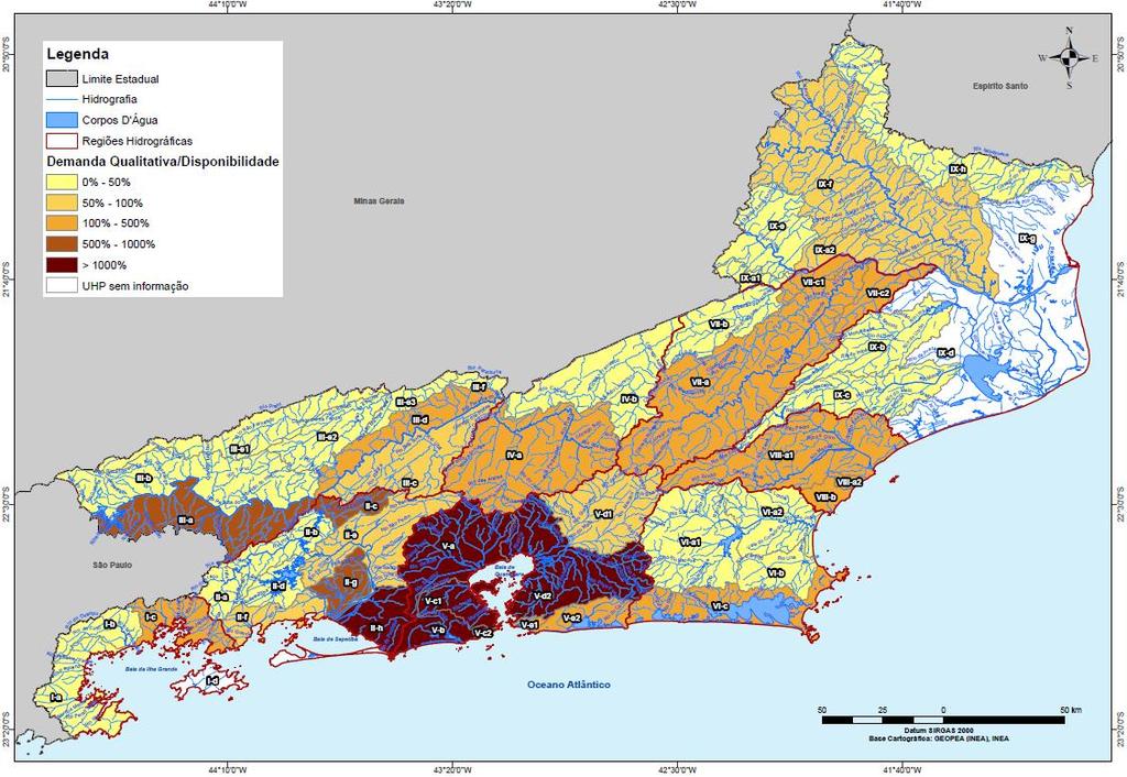 apresentadas, o documento ressalta que, em sua porção oeste, nove municípios fluminenses dependem das águas transpostas da bacia do rio Paraíba do Sul para o rio Guandu.