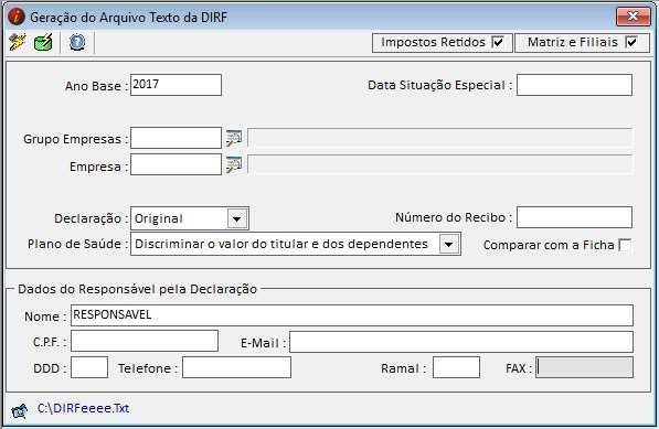 empresa referente a rendimentos tributáveis, imposto retido, previdência oficial, previdência privada/ Fapi, dependentes, pensão