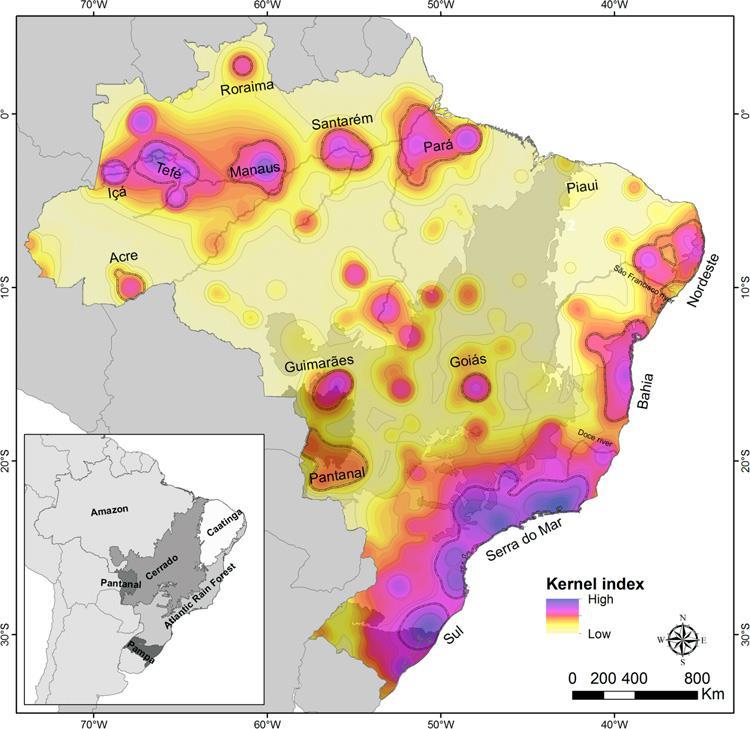 ENDEMISMOS: Métodos alternativos à PAE 1. Interpolação Geográfica de Endemismo - Geographical Interpolation of Endemism - GIE i.