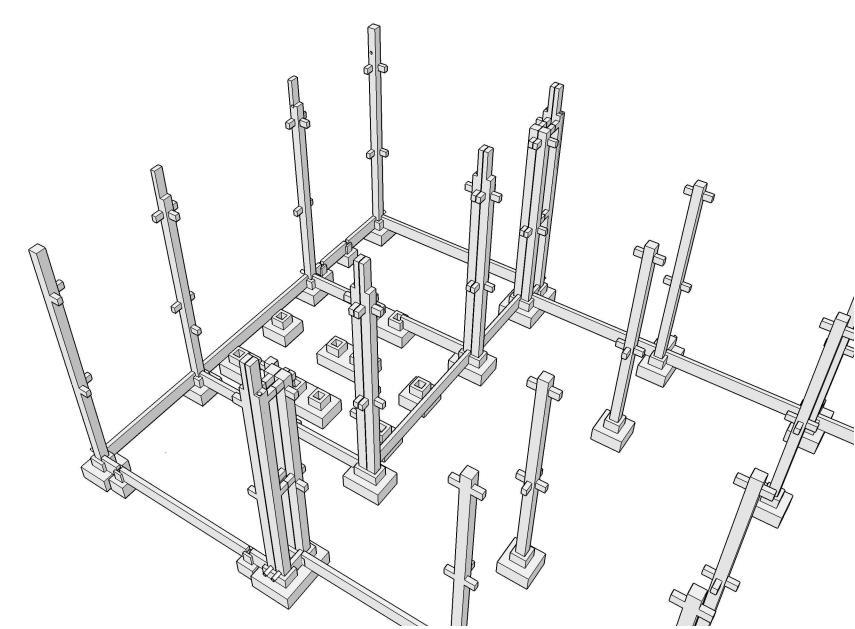 45 Figura 30: Exemplo dos pilares do modelo com seção de topo reduzida (Fonte: Elaborada pelo autor) 3.