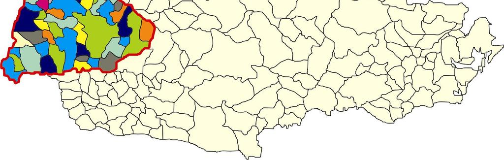 dos Eixos A e B (já apresentados na FIGURA 1). MAPA 2: Mapa do Paraná, destacando a Região Oeste do Paraná, em 2000. Fonte: http://www.ipardes.gov.br/anuário2000_evolucao.html.