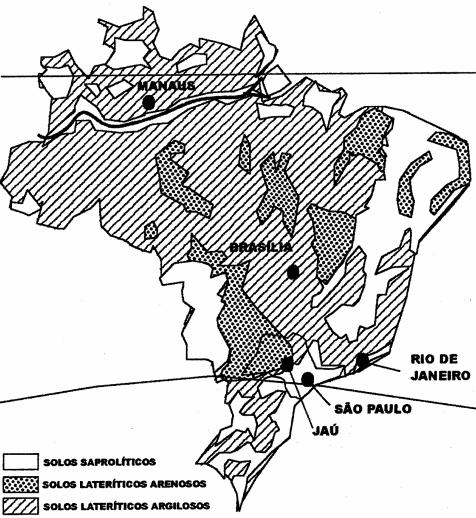 Ocorrência de solos de comportamento laterítico no território Brasileiro: