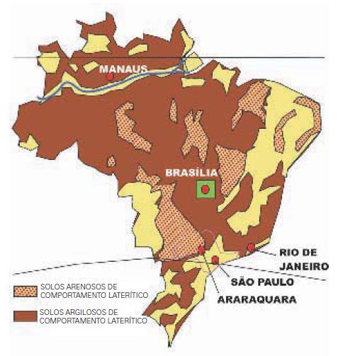 Ocorrência de solos de comportamento laterítico no território Brasileiro: