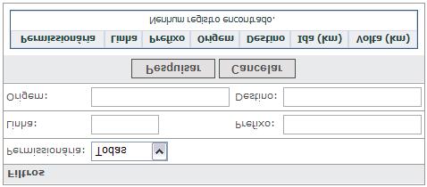 destino, entre outras que serão expostas a seguir. Somente a ANTT poderá realizar a inclusão de uma nova linha no sistema.