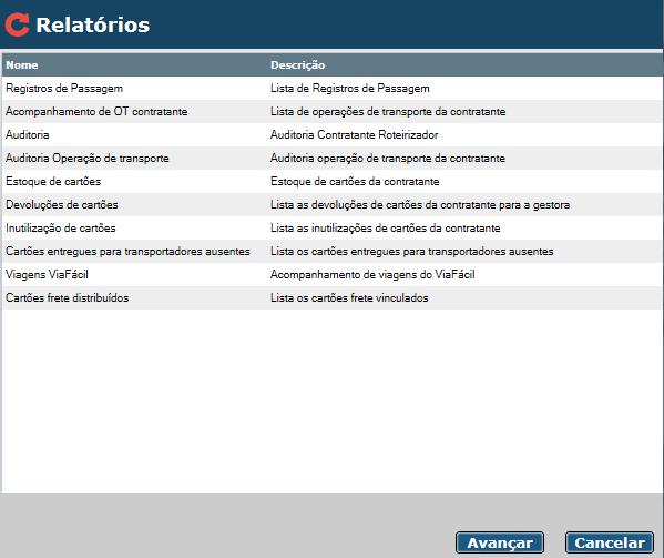 9. Relatórios Neste manual já foi abordado sobre a edição do cadastro da contratante, as operações que esta pode realizar, os