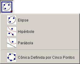 50 Por fim, podemos usar a ferramenta cônicas do software GeoGebra, conforme figura 17 para o esboço da curva sem a necessidade de realizar uma construção geométrica.