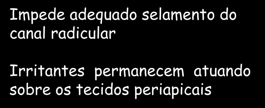 adequado selamento do canal radicular Irritantes