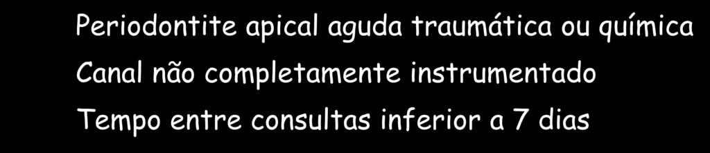 Periodontite apical aguda traumática ou química Canal