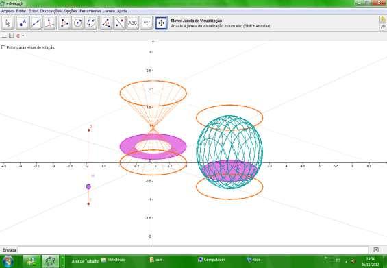 Geogebra. Consideremos uma esfera de centro O e raio R.