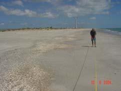 Dissertação de Mestrado Capítulo IV ISL 5 Praias mistas de areia, cascalho e conchas DESCRIÇÃO: Praias moderadamente transbordadas compostas de uma mistura de areia e cascalho, com declividade da