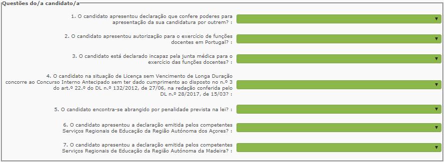 3.2 Questões Imagem 6 Questões Questão n.º 1 - O candidato apresentou declaração da procuração que confere poderes para apresentação da sua candidatura por outrem?